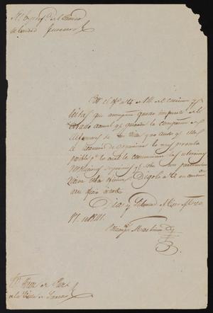 [Letter from Policarzo Martinez to the Laredo Justice of the Peace, March 17, 1841]