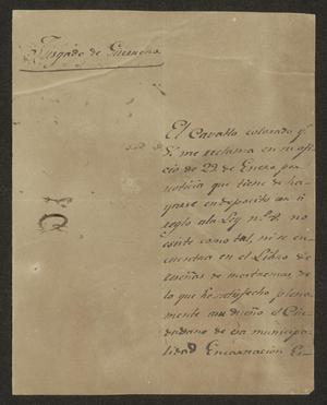 Primary view of object titled '[Letter from J. F. Lombardia to the Laredo Alcalde, February 16, 1833]'.