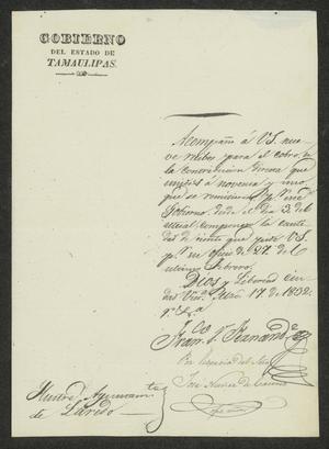 [Letter from the Governor to the Laredo Ayuntamiento, March 17, 1832]