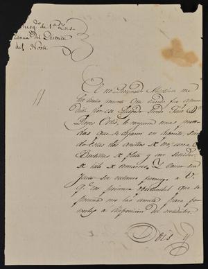 [Letter from Santos de la Garza to the Laredo Justice of the Peace, November 10, 1843]