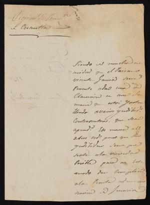 Primary view of object titled '[Letter from Juan Fernandez to the Laredo Alcalde, September 7, 1838]'.