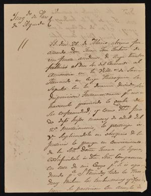 [Letter from Miguel Flores to the Laredo Alcalde, April 6, 1844]