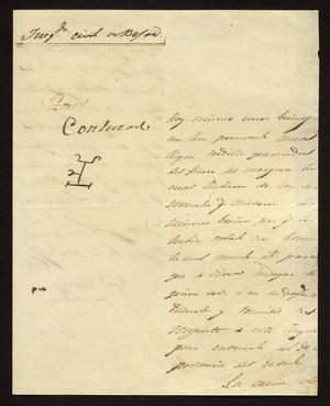 Primary view of object titled '[Letter from Ignacio Chapa to the Laredo Alcalde, November 11, 1831]'.