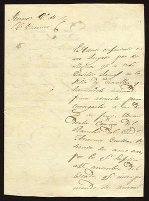 Primary view of object titled '[Letter from Rafael Treviño to the Laredo Alcalde, October 13, 1831]'.