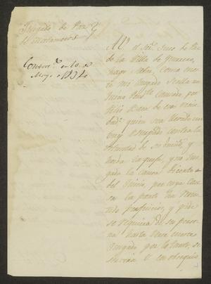 [Letter from Tomas de la Garza to an Official in Guerrero, April 4, 1834]