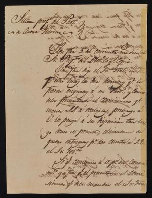 Primary view of object titled '[Letter from Indro Garcia to the Laredo Alcalde, February 12, 1844]'.