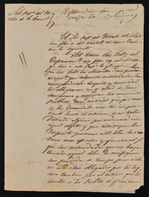 [Letter from Rafael Uribe to the Laredo Alcalde, June 6, 1843]