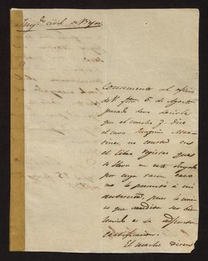 [Letter from Ignacio Rodriguez to the Laredo Alcalde, September 25, 1831]