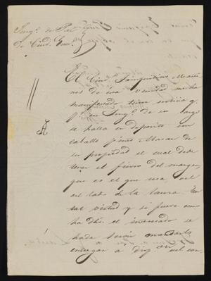 [Letter from Antonio Cuellar to the Laredo Justice of the Peace, August 24, 1841]