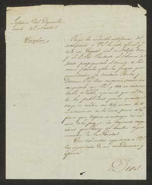 [Letter from José María Girón to the Laredo Ayuntamiento, October 21, 1833]