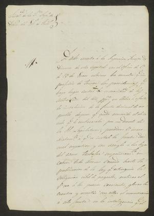 [Letter from Macario Oliva to the Laredo Alcalde, February 15, 1834]