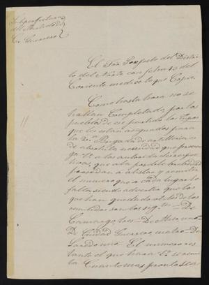 Primary view of object titled '[Letter from José Antonio Flores to the Laredo Justice of the Peace, July 23, 1838]'.