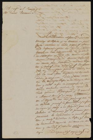 [Letter from Policarzo Martinez to the Laredo Justice of the Peace, February 25, 1841]