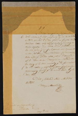 Primary view of [Letter from Policarzo Martinez to the Laredo Justice of the Peace, April 25, 1841]