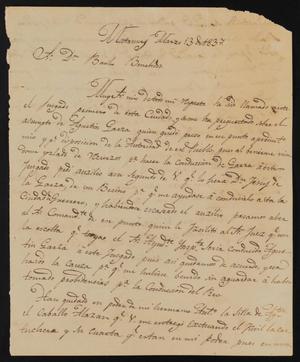 [Letter from Manuel de Parras to the Laredo Alcalde, March 13, 1837]