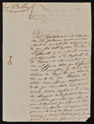 [Letter from Gregorio Cisneros to the Laredo Alcalde, March 6, 1843]