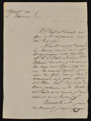 [Letter from Policarzo Martinez to the Laredo Alcalde, October 24, 1844]
