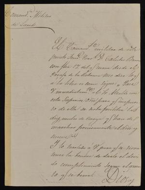 [Letter from Francisco de la Garza to the Laredo Alcalde, May 17, 1842]