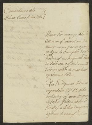 [Letter from the Comandante Militar to the Laredo Ayuntamiento, July 23, 1833]