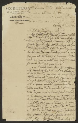 [Letter Marcelino Perales to the Laredo Alcalde, August 13, 1834]