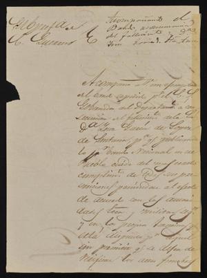 [Letter from Policarzo Martinez to the Laredo Alcalde, September 23, 1844]