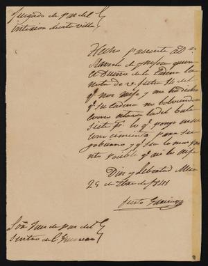 [Letter from Justo García to the Justice of the Peace in Guerrero, September 29, 1841]