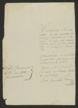 [Letter from José Trinidad García to the Laredo Alcalde, December 7, 1833]