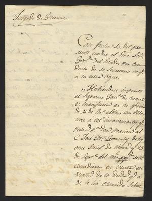 [Letter from Luis San Miguel to the Laredo Alcalde, June 19, 1833]