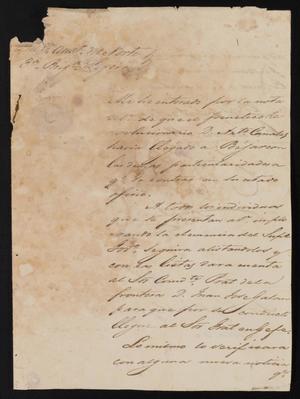 Primary view of object titled '[Letter from Pedro Anpuoia to the Laredo Justice of the Peace, April 18, 1840]'.