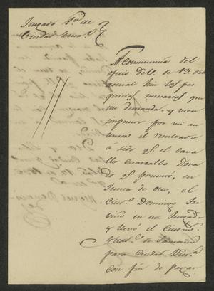 [Letter from Miguel Benavides to the Laredo Alcalde, February 17, 1832]