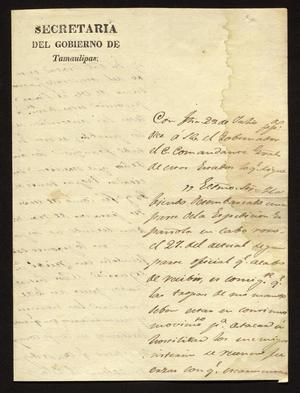 [Letter from Juan Carreño to the Laredo Alcalde, August 1, 1827]