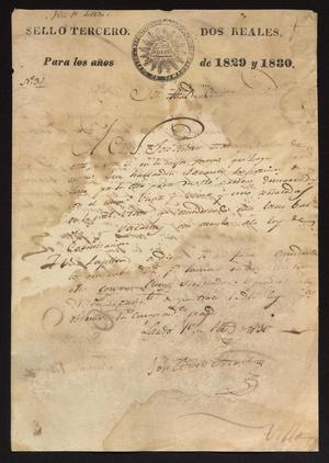 [Letter from José Andres Martines to the Alcalde, February 1, 1830]