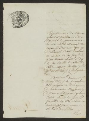 [Letter from the Governor to the Laredo Alcalde, October 16, 1833]