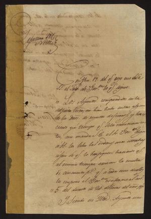 [Letter from Juan Molano to the Alcalde in Lared, March 26, 1829]