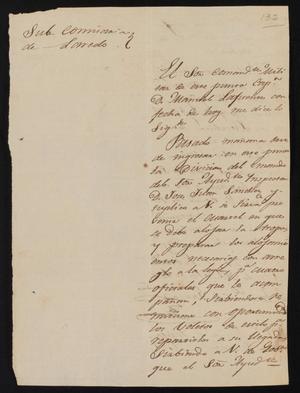 [Letter from José Francisco de la Garza to the Laredo Alcalde, November 16, 1835]