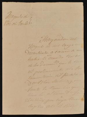 [Letter from Nosario Santos to the Laredo Alcalde, April 4, 1844]