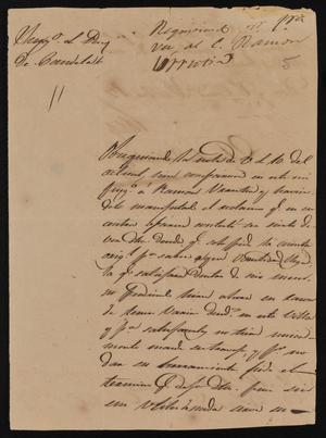 [Letter from Faustino Pulido to the Laredo Alcalde, July 17, 1844]