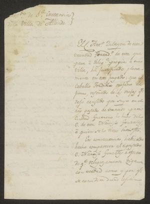 [Letter from José María Zulayca to the Laredo Alcalde, August 13, 1834]