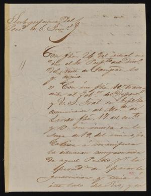 [Letter from Rafael Uribe to the Laredo Alcalde, October 28, 1842]