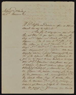 [Letter from Policarzo Martinez to the Laredo Alcalde, October 29, 1844]
