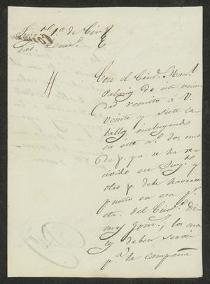 [Letter from Miguel Benavides to the Laredo Alcalde, November 26, 1832]