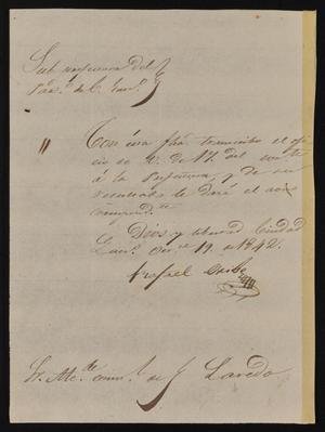 [Letter from Rafael Uribe to the Laredo Alcalde, October 19, 1842]