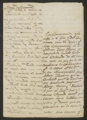 Letter from from José Antonio Cervera to the Laredo Alcalde, August 27, 1834]