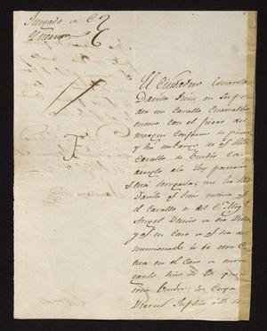 [Letter from Santiago Vela to the Laredo Alcalde, February 21, 1831]