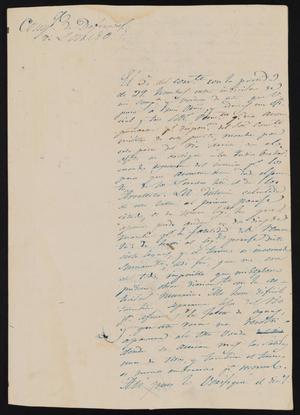[Letter from Basilio Benavides to the Laredo Alcalde, February 11, 1842]