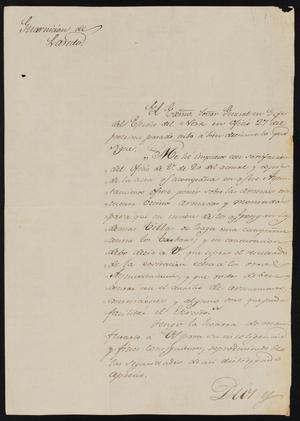 Primary view of object titled '[Letter from the Comandante Militar to the Laredo Alcalde, March 5, 1837]'.