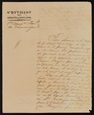 Primary view of object titled '[Letter from José María González to the Laredo Ayuntamiento, February 12, 1839]'.