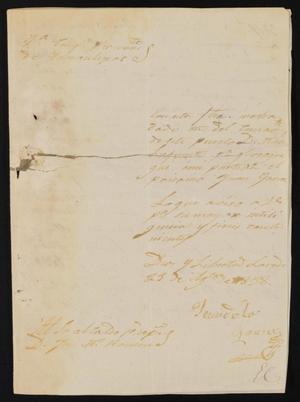 [Letter from Jesus de la Garza to the Laredo Justice of the Peace, August 23, 1838]