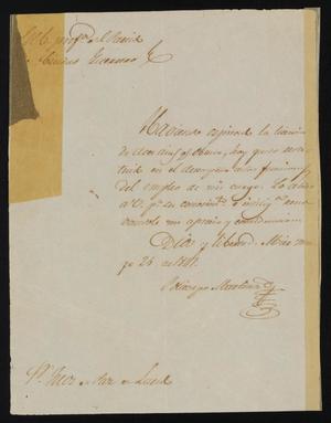 [Letter from Policarzo Martinez to the Laredo Justice of the Peace, May 25, 1841]