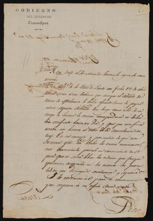 [Letter from Francisco Vital Fernandez to the Laredo Alcalde, May 14, 1835]